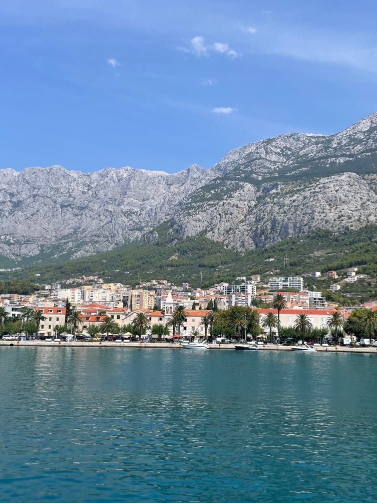 View of Makarska from the boat