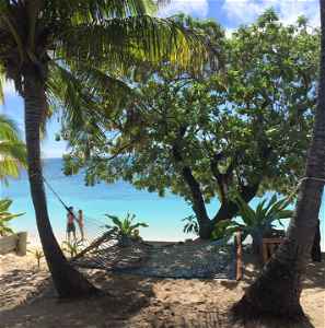 Hammock on a beach in Fiji