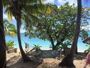 Hammock on a beach in Fiji