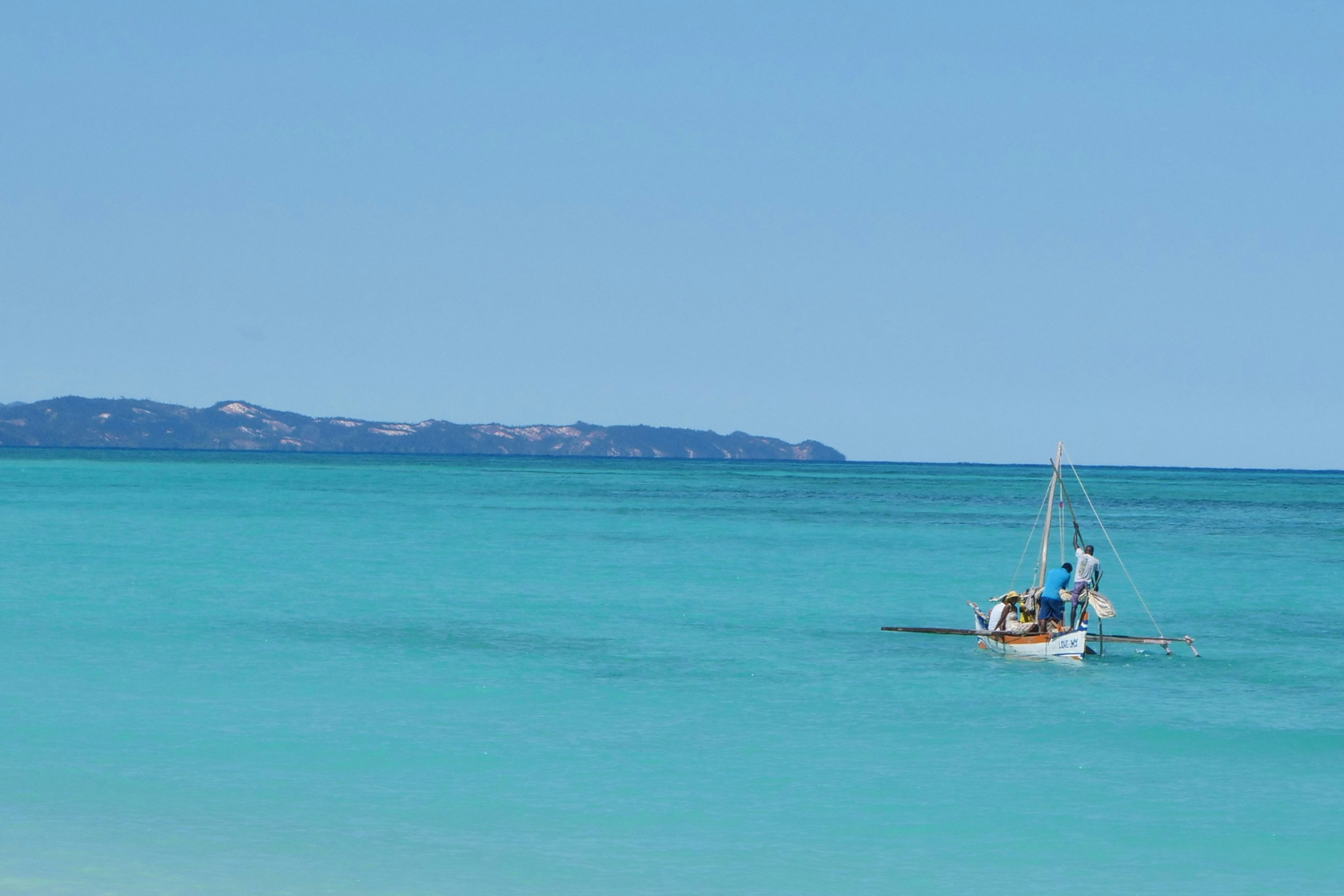 Boat sailing in ocean from Madagascar