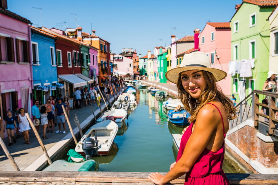 Explore the colourful shops of Burano