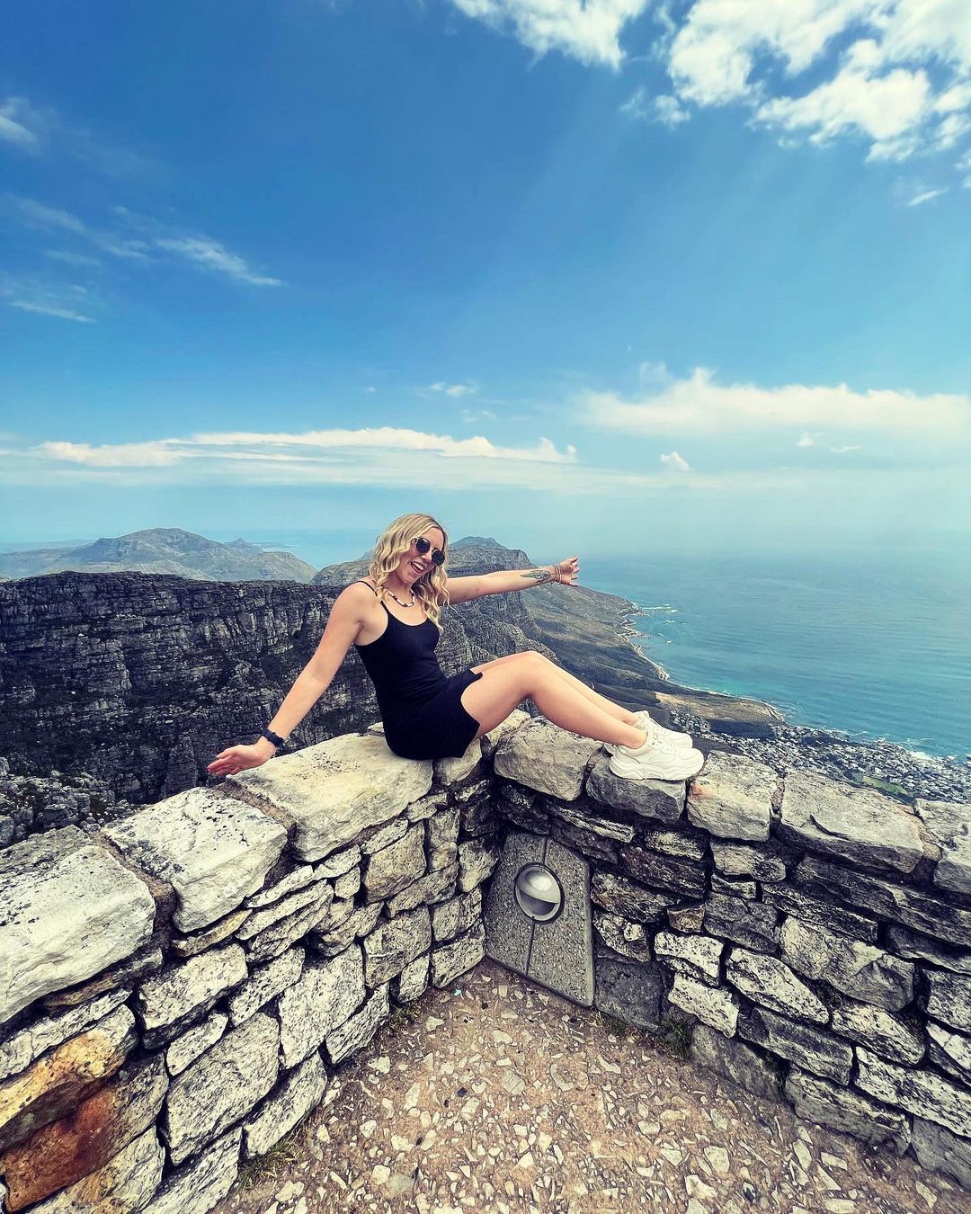 Traveller at Table Mountain viewpoint, South Africa