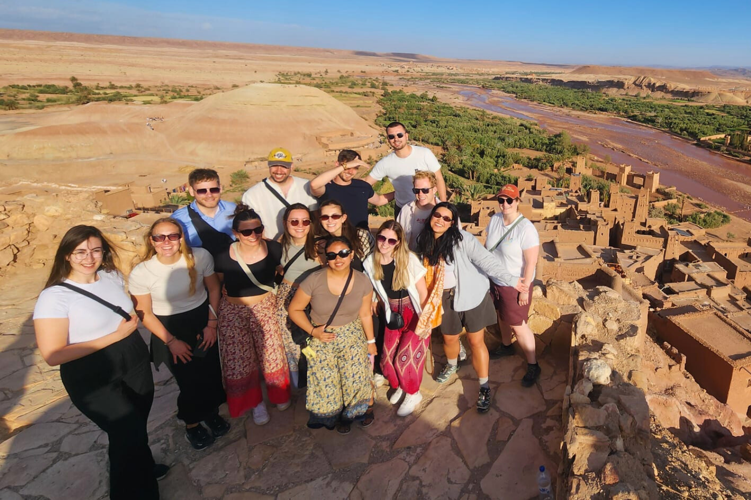 Group of travellers at Ait Ben Haddou on a group tour in Morocco