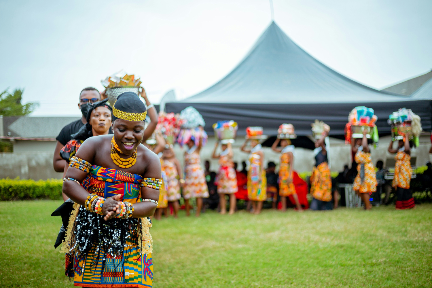 Locals dancing at festival in Accra in Ghana