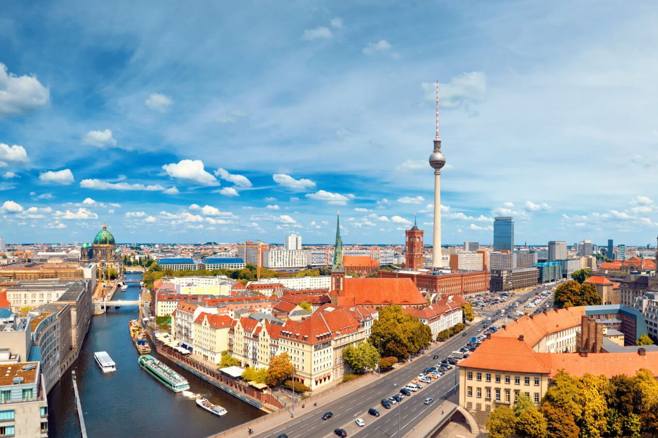 View of skyline in berlin germany