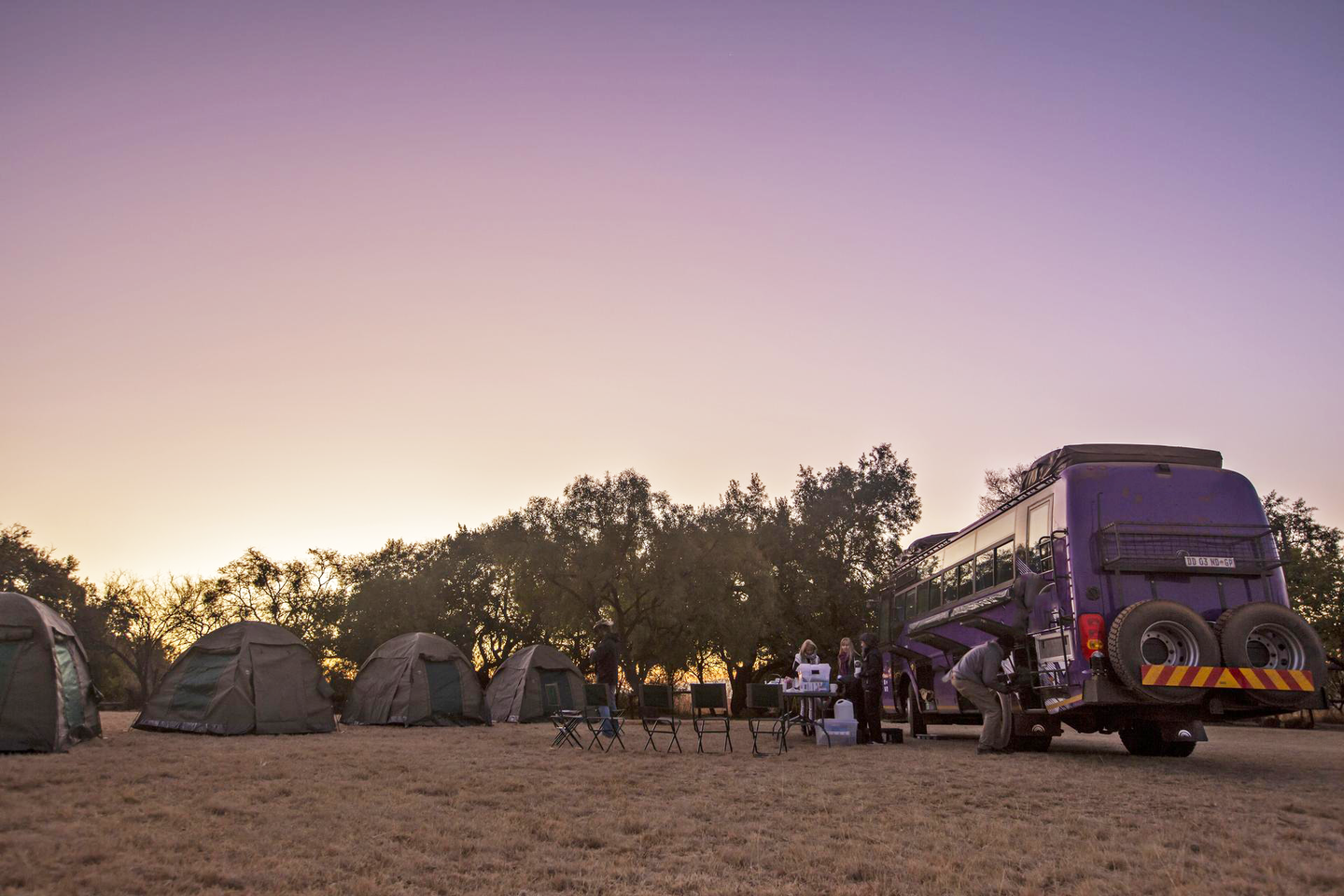 People camping near lando in Africa