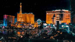 Skyline at night in Las Vegas, USA