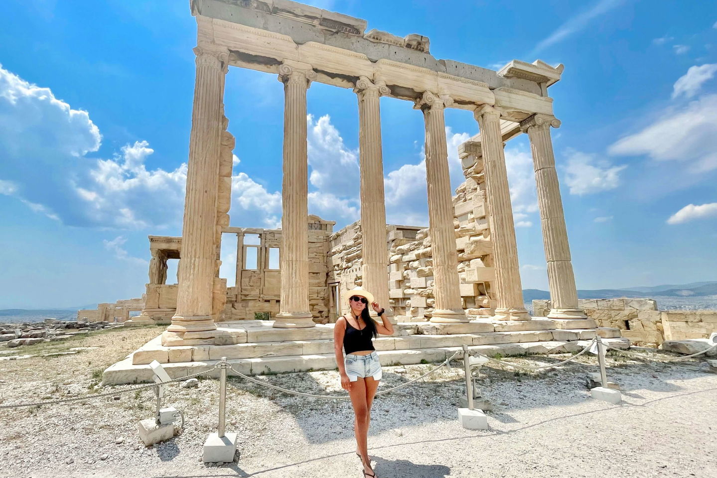 Group traveller at parthenon at the Acropolis in Athens Greece