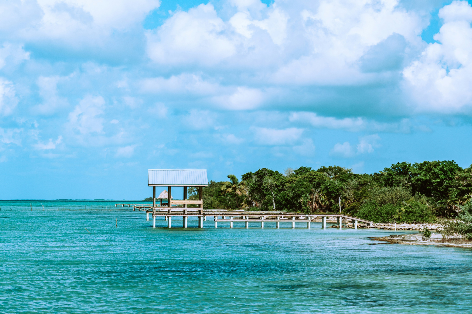 Sunny skies off the coast of Belize