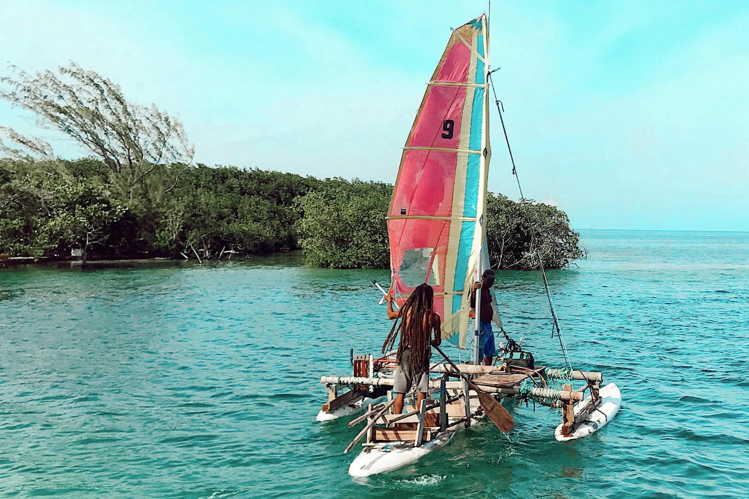 Fisherman on a local sailing boat in Belize