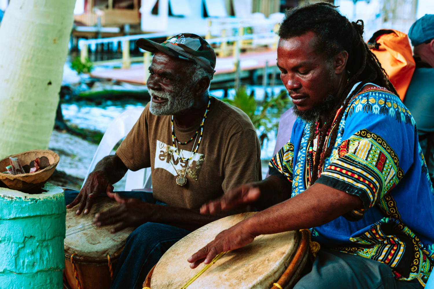 Locals in Belize playing traditional music