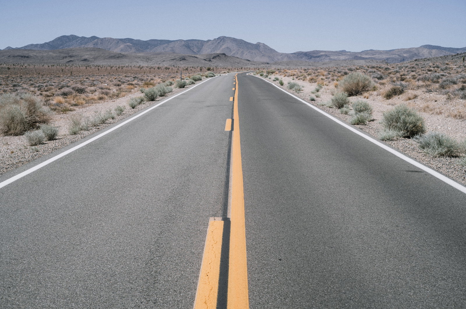 An empty road in Death Valley, CA, USA