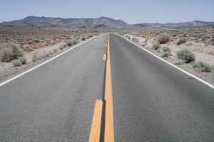 An empty road in Death Valley, CA, USA