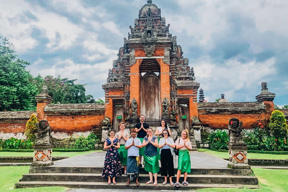 Group of travellers at Taman Ayun Temple in Bali
