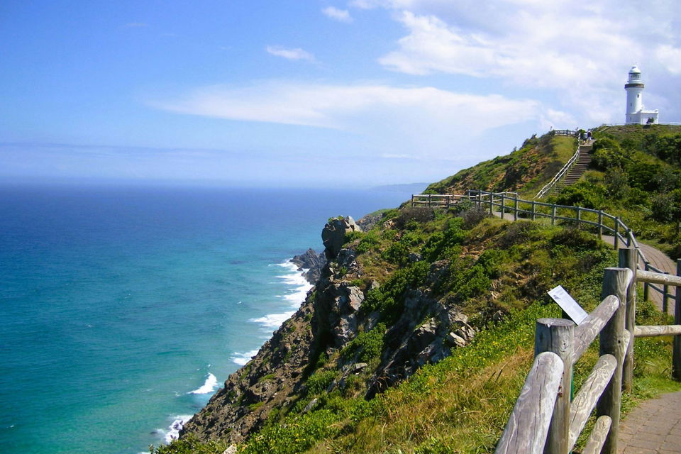 View of Byron Bay Beach and Lighthouse in New South Wales Australia