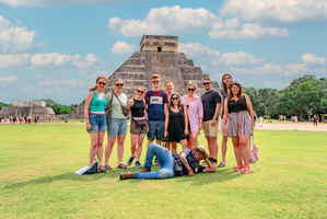 Group of travellers at Chichen Itza