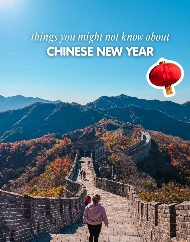 Traveller walking along Great Wall of China on a group trip of China. Things you might not know about Chinese New Year