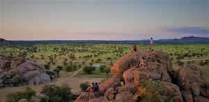 People watching sunset at Damarland, Namibia