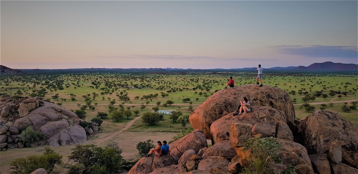 People watching sunset at Damarland, Namibia