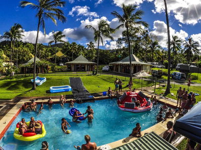 Hostel pool in Australia