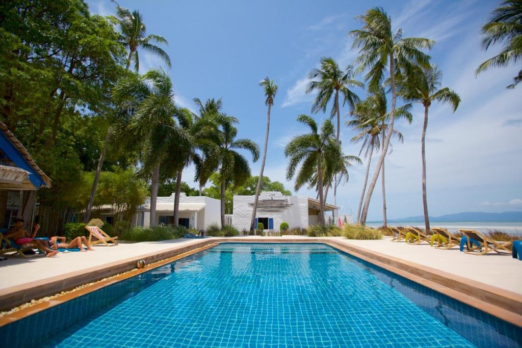pool at koh phangan full moon party lime soda beachfront resort