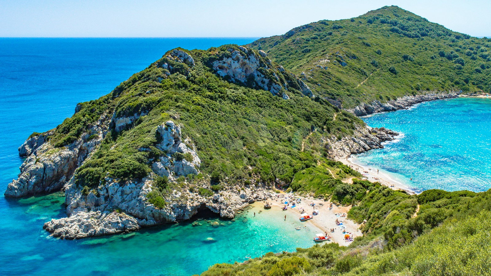 View of Corfu beach in Greece Europe