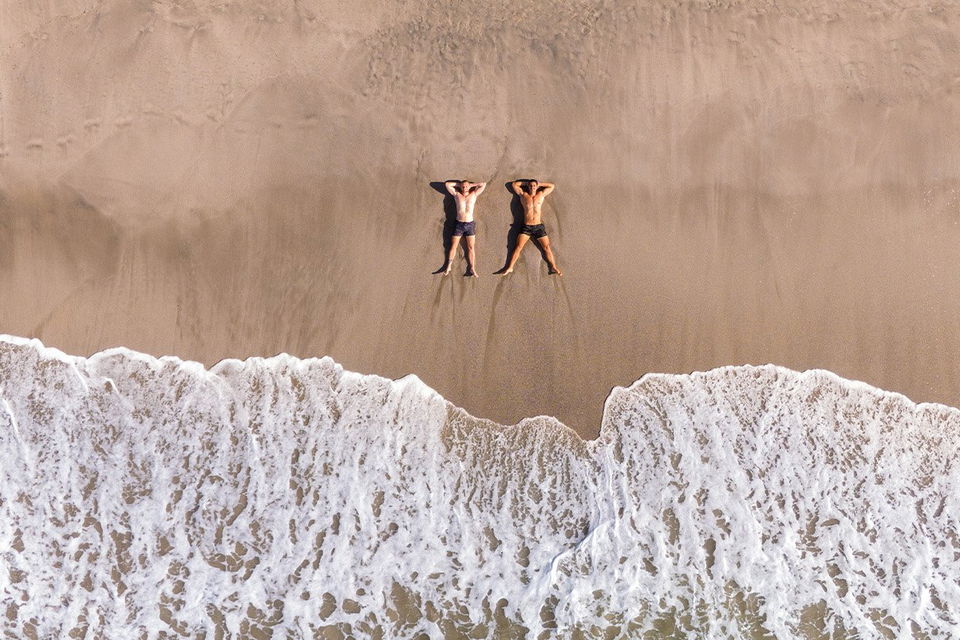 group travellers on the beach in costa rica