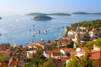 View of Hvar Town in Croatia Europe
