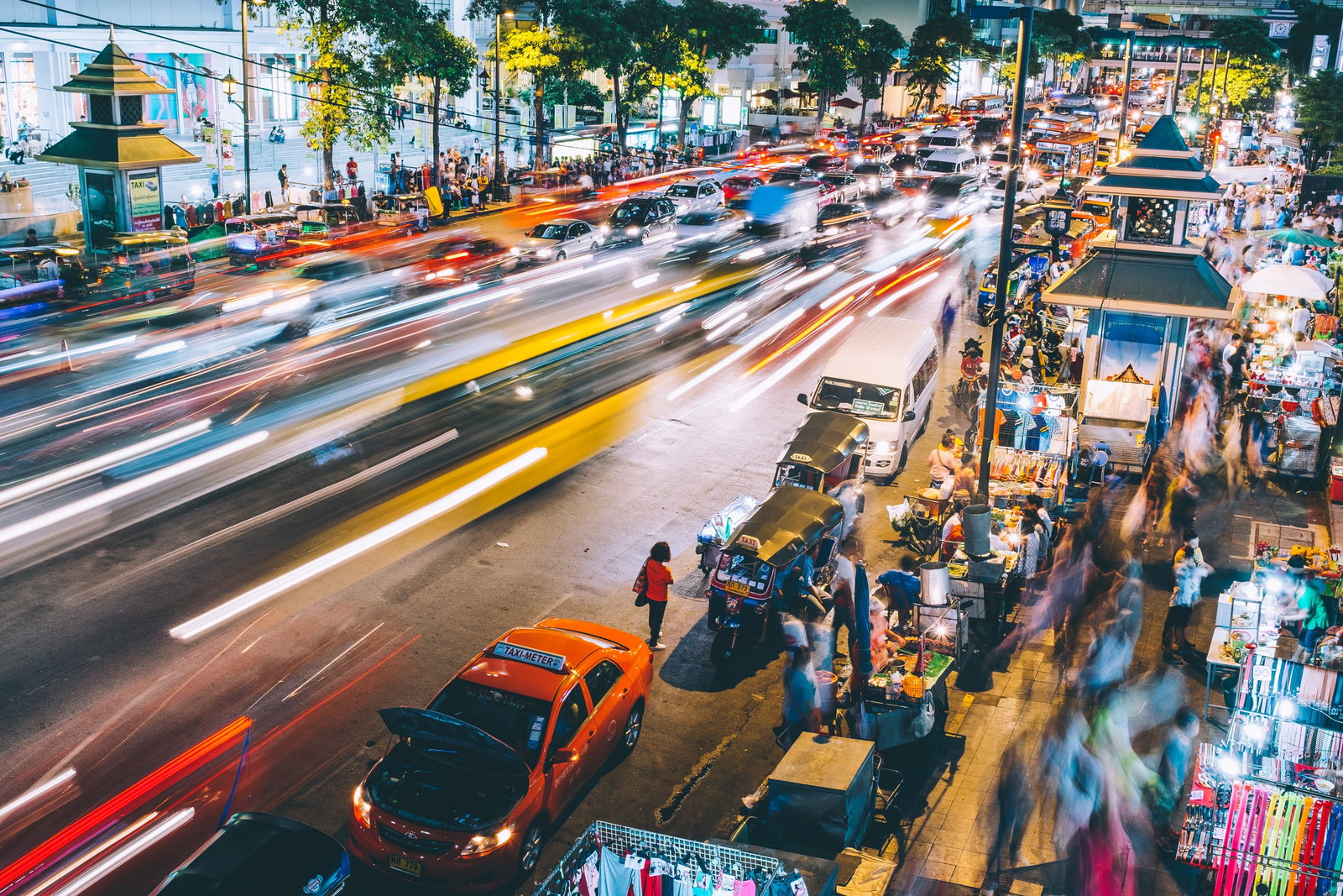 Busy street in Bangkok, Thailand 