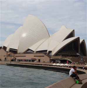 The Sydney Opera House and surrounding harbour