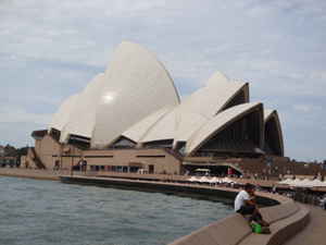 The Sydney Opera House and surrounding harbour