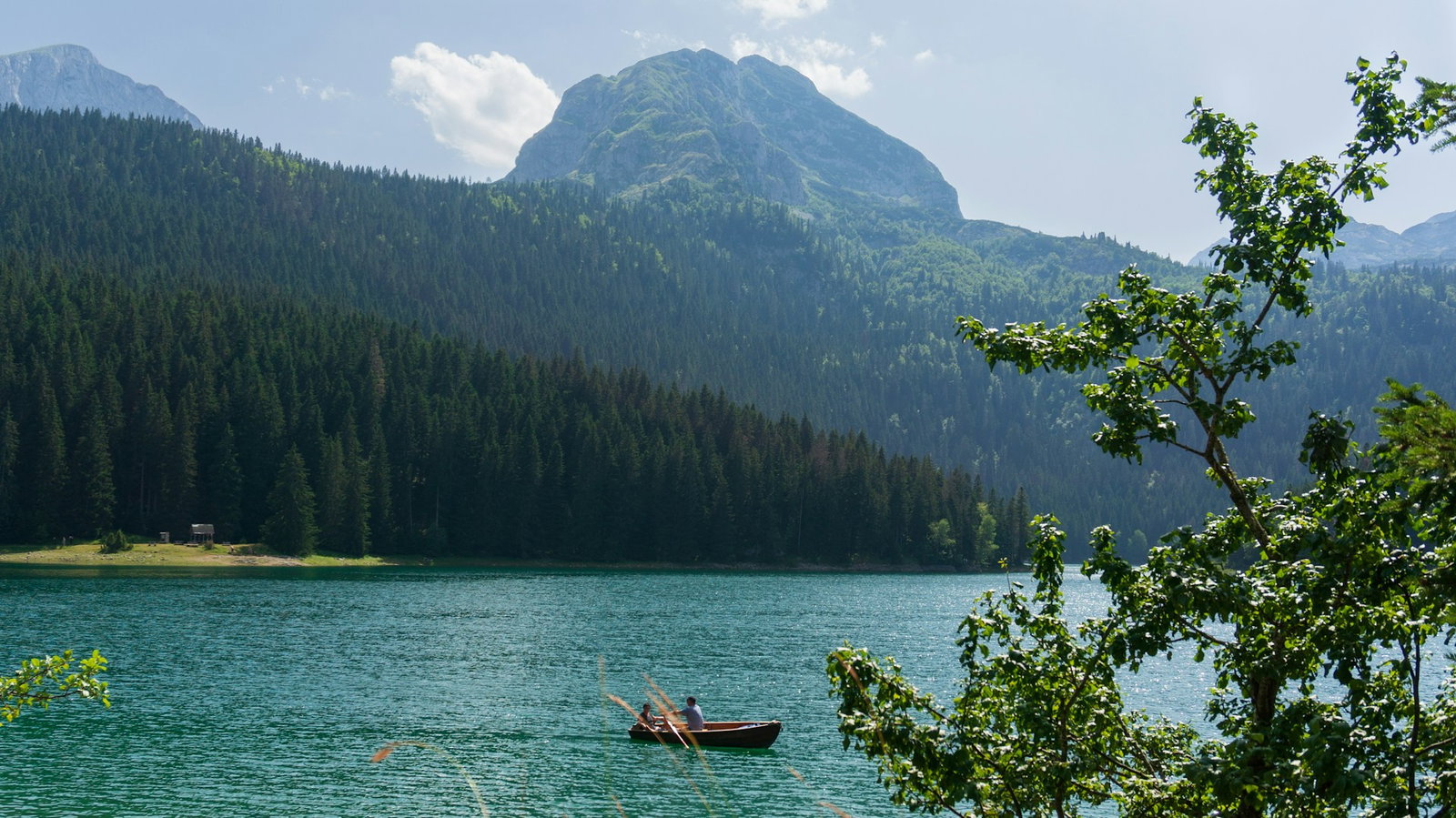 Durmitor National Park in Montenegro. Lake with mountains 