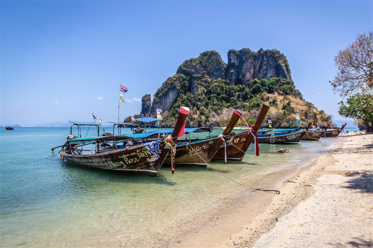 Long Tail Boats in the sea in Thailand