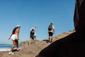 Group walking in Brazil 