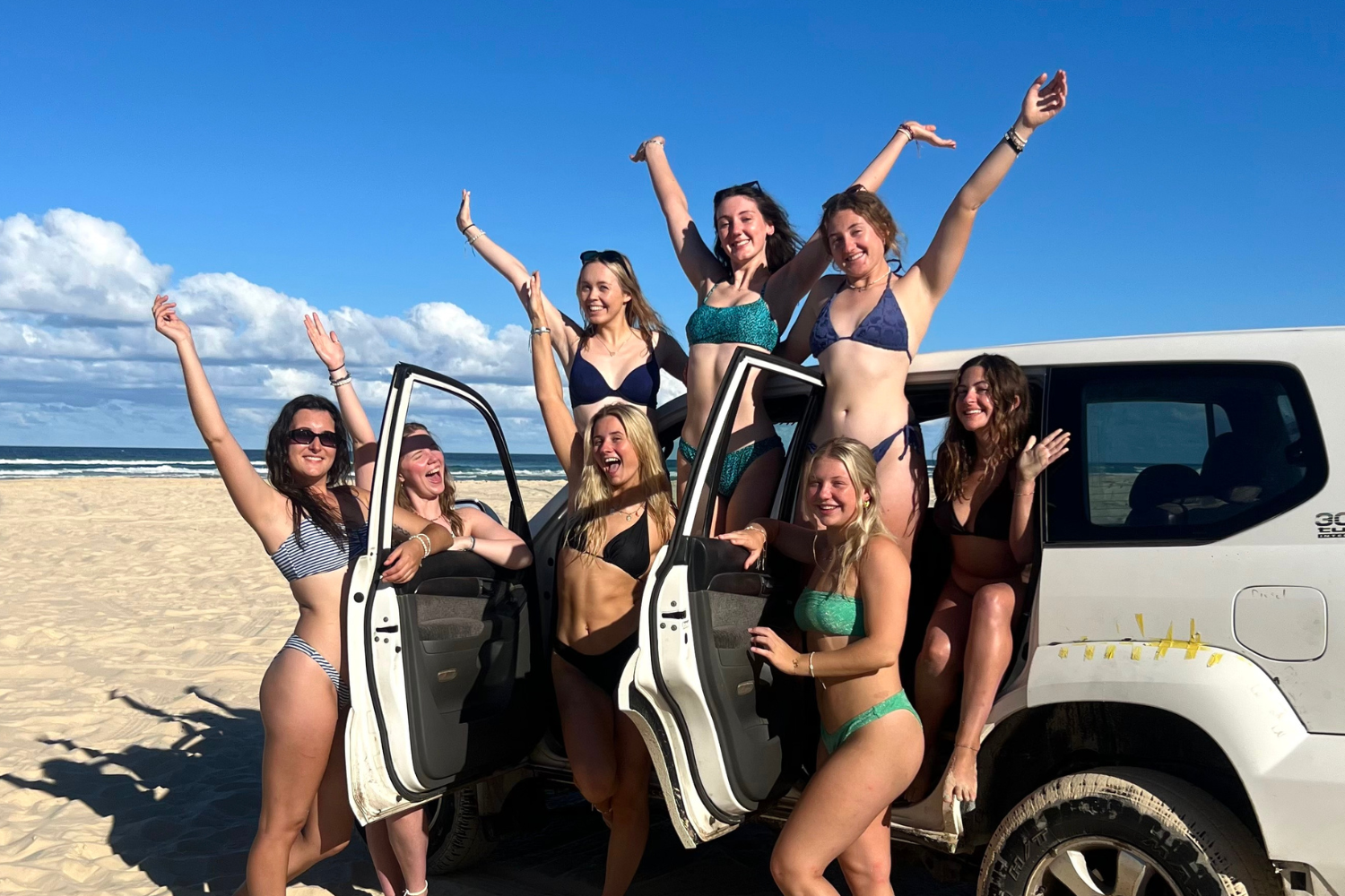 Travellers driving 4x4s on K