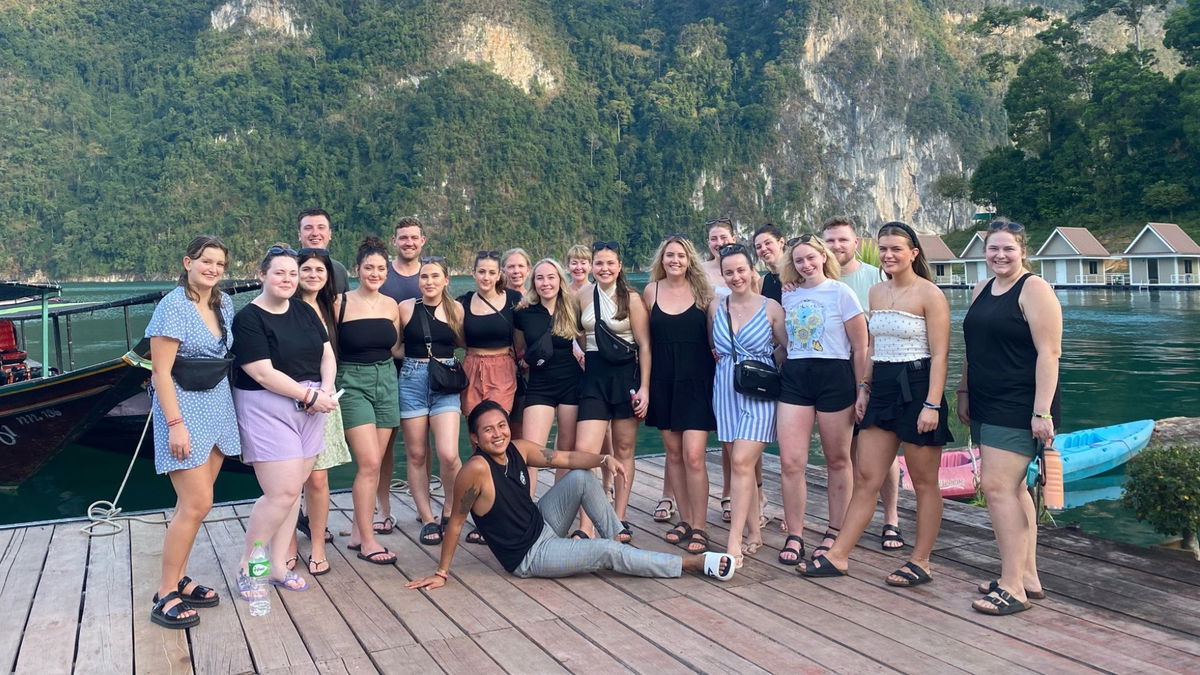 Group of travellers at Khao Sok National Park 