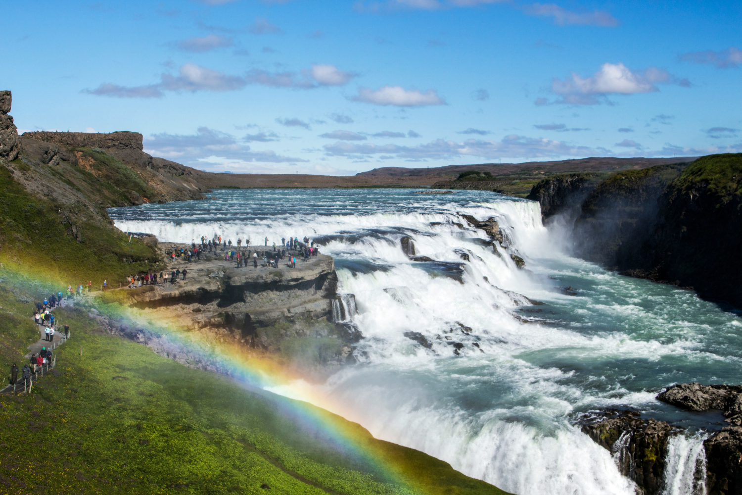 Rainbow over Gullfoss Waterfall in Iceland's Golden Triangle