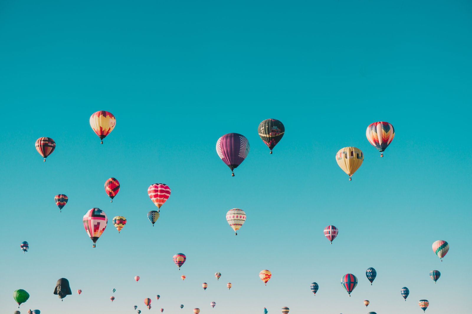Hot air balloons in the sky in the USA