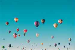 Hot air balloons in the sky in the USA