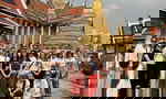 Group travellers at temple in Bangkok Thailand