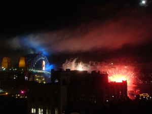 Fireworks over Sydney Harbour Bridge