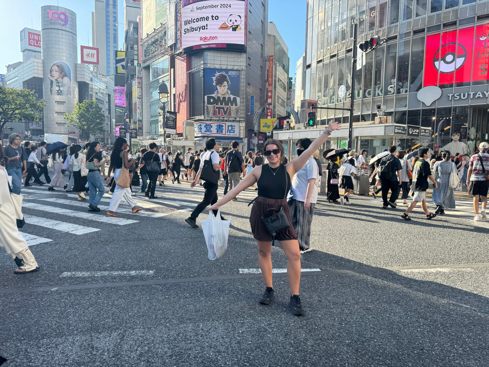 Beth stood on the Shibuya Scramble Crossing in Tokyo