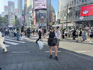 Beth stood on the Shibuya Scramble Crossing in Tokyo