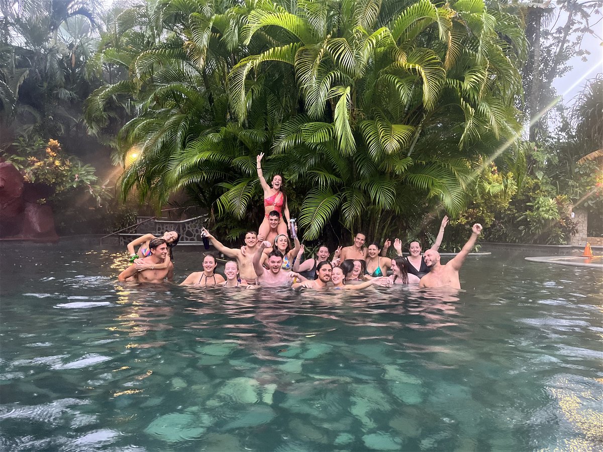 Group of travellers in La Fortuna, Costa Rica