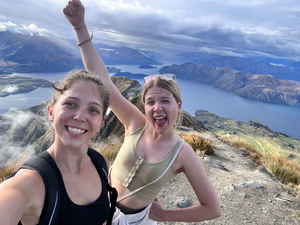 Group Travellers at viewpoint in New Zealand