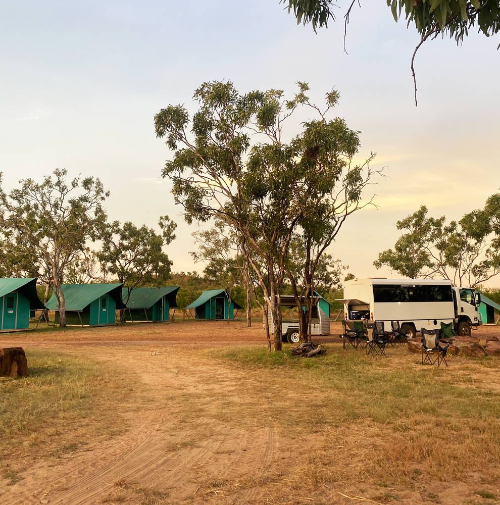 Campsite in the National Park on a group trip of the Northern Territory Australia