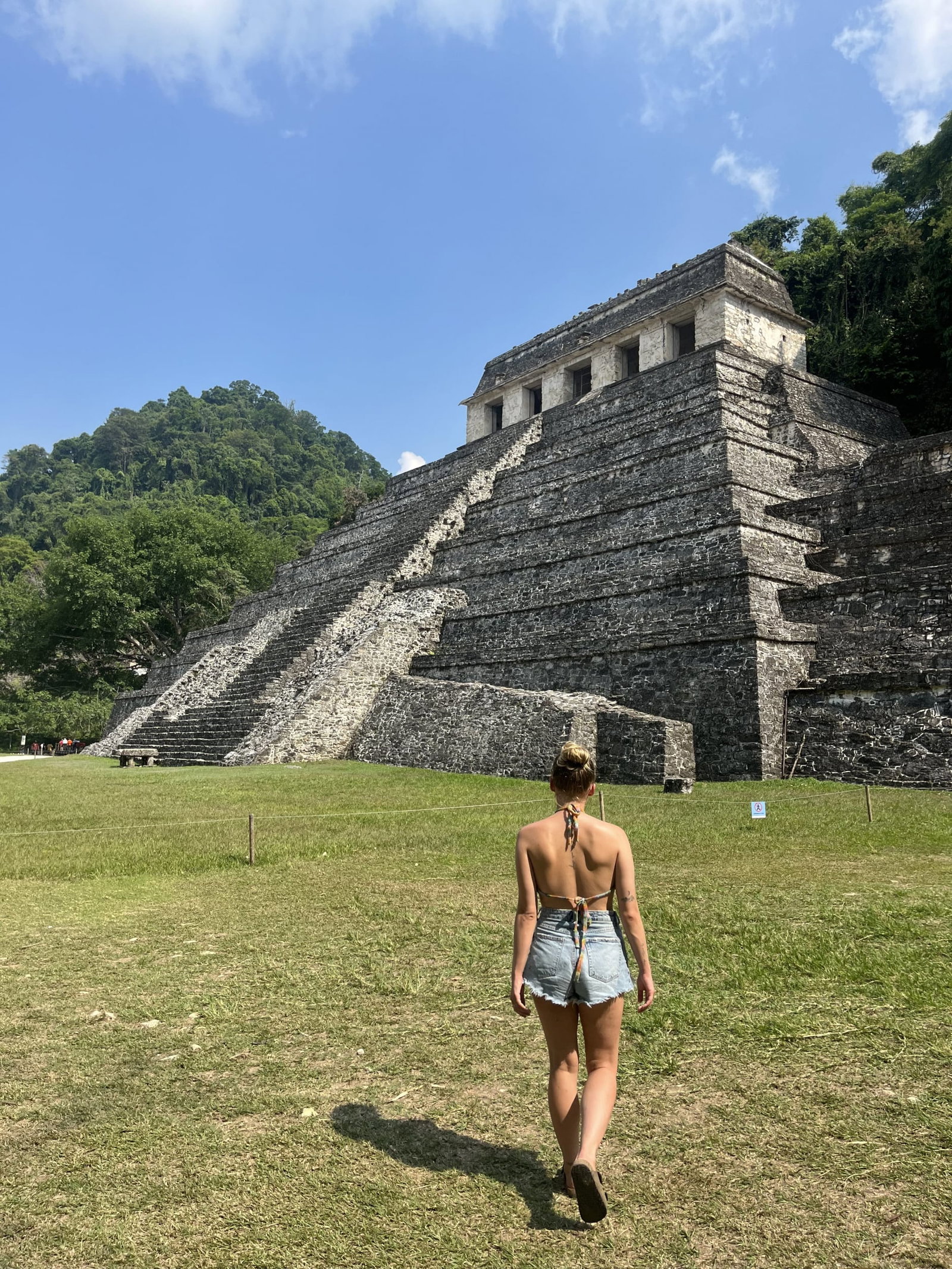 Group traveller at Mexico Ruins Central America