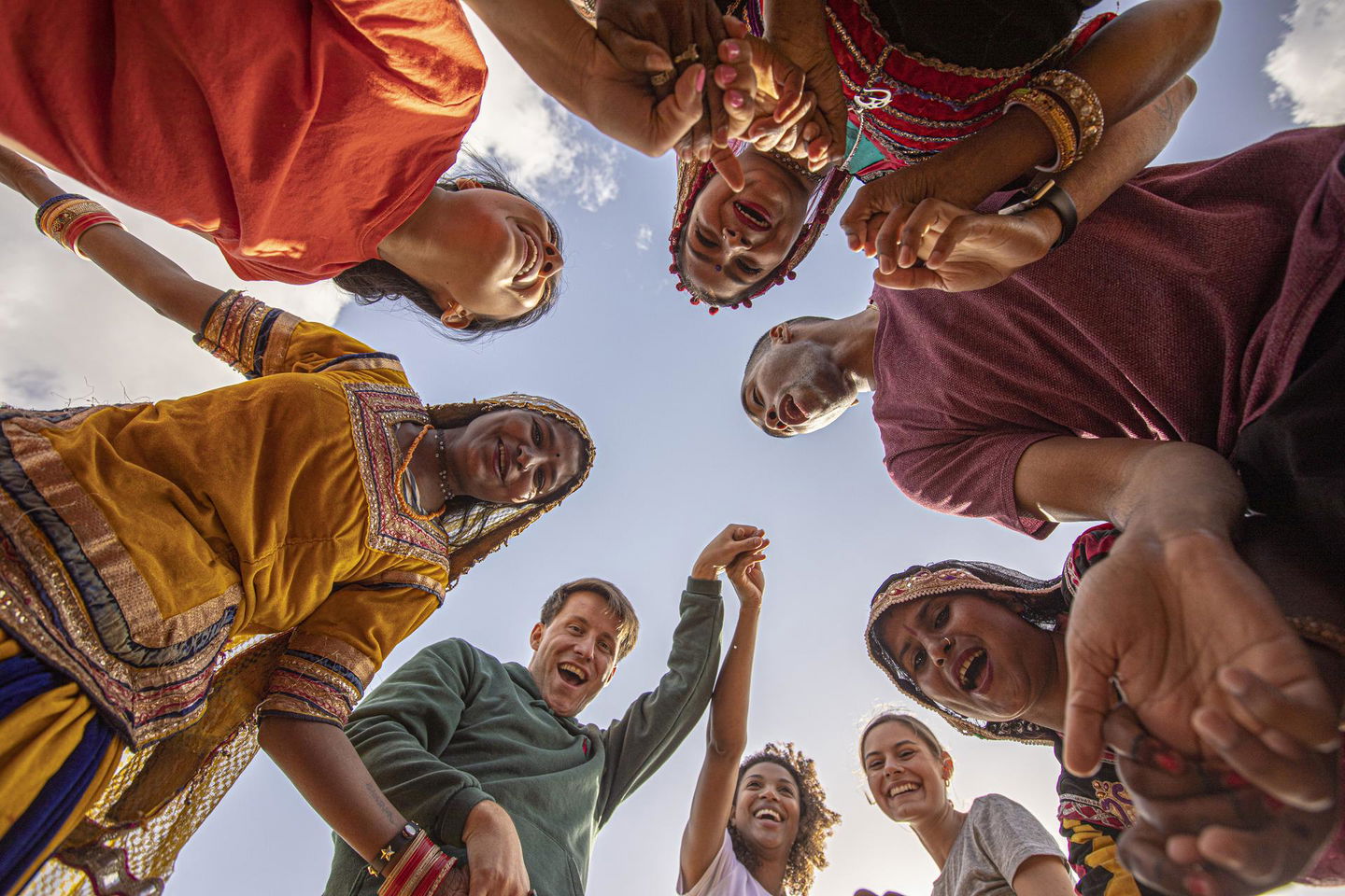 Group of travellers in pushkar india