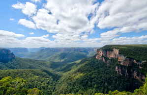 Landscape of Blue Mountains National park, New South Wales, Australia