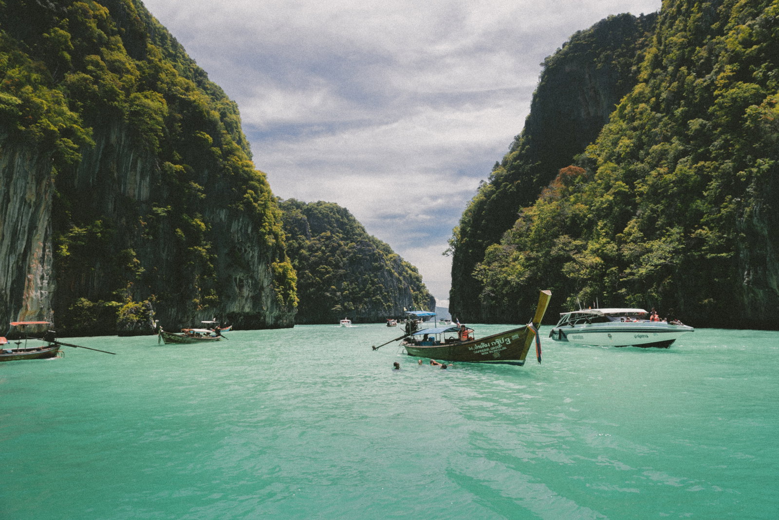 Landscape of a long tail boat in Thailand 